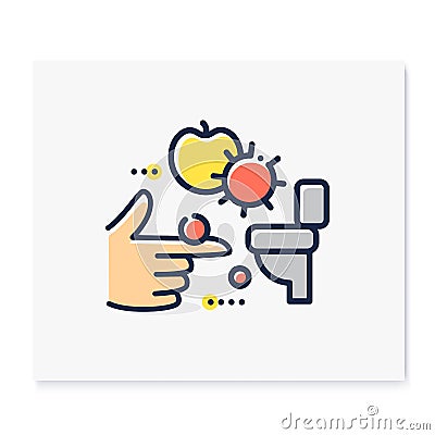 Food infection color icon Vector Illustration