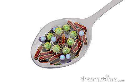 Food infection, medical concept Cartoon Illustration
