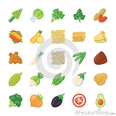 Food Ingredients Icons Stock Photo