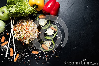 Recipe meal vietnamese cuisine wheat sprout veggie Stock Photo
