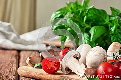 Food ingredients for pizza or pasta dishes Stock Photo