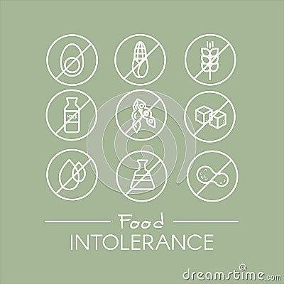 Food Intolerance Set Stock Photo