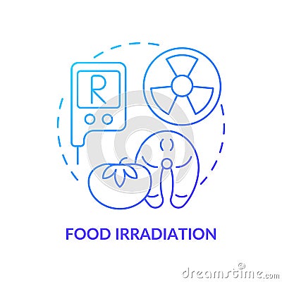 Food irradiation blue gradient concept icon Vector Illustration