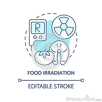 Food irradiation turquoise concept icon Vector Illustration