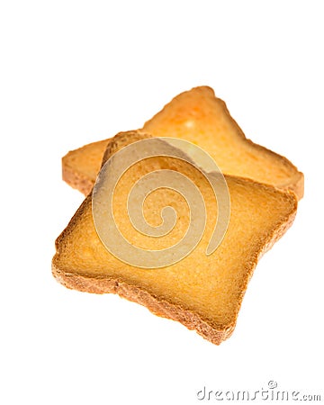 Two slices of zwieback over each other Stock Photo