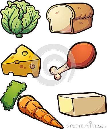 Food items Vector Illustration