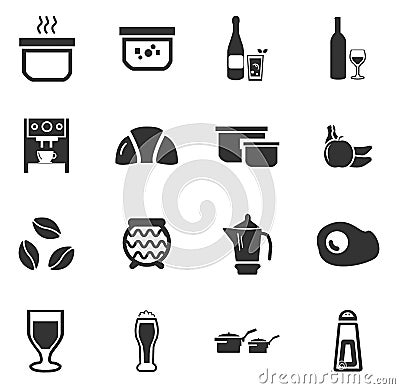 Food and kitchen icons set Vector Illustration