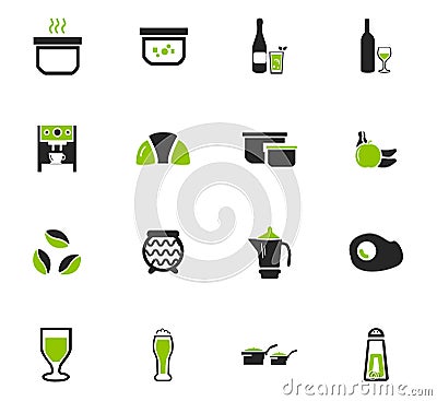 Food and kitchen icons set Stock Photo