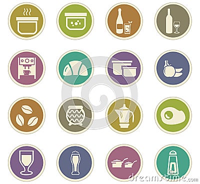 Food and kitchen icons set Stock Photo