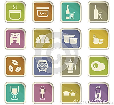 Food and kitchen icons set Stock Photo