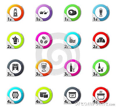 Food and kitchen icons set Stock Photo