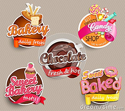 Food Label or Sticker Design Template Vector Illustration