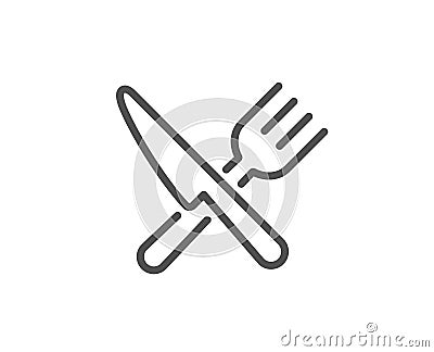 Food line icon. Cutlery sign. Fork, knife. Vector Vector Illustration