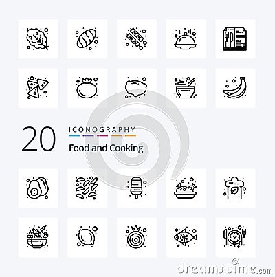 20 Food Line icon Pack like cucumber hat food food nachos Vector Illustration