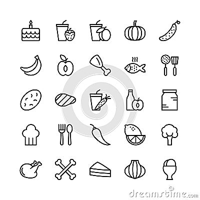 Food Line Vector Icons 9 Stock Photo