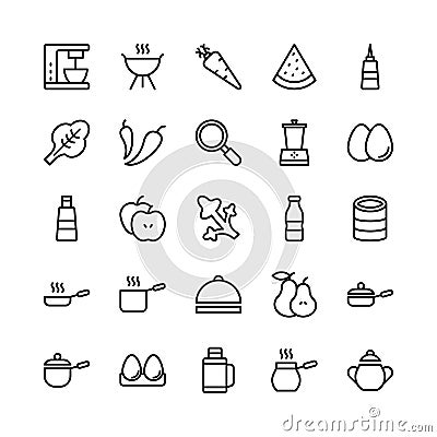 Food Line Vector Icons 10 Stock Photo