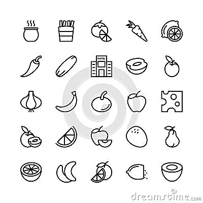 Food Line Vector Icons 11 Stock Photo