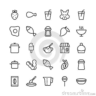 Food Line Vector Icons 17 Stock Photo