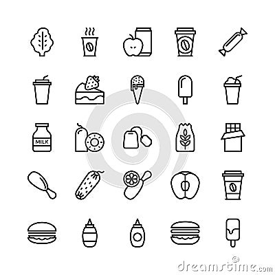 Food Line Vector Icons 21 Stock Photo