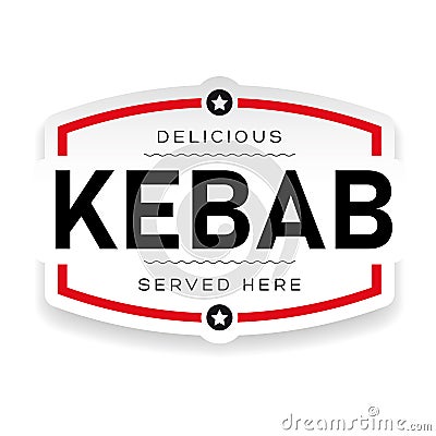 Food Logo Kebab vintage Vector Illustration