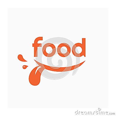 Food logo with smile. Label for food company Vector Illustration