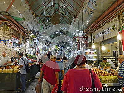 Food market in Jerusalem Editorial Stock Photo
