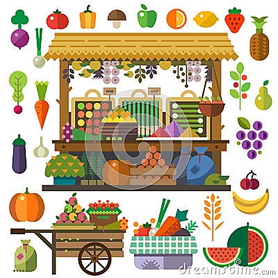 Food market Vector Illustration