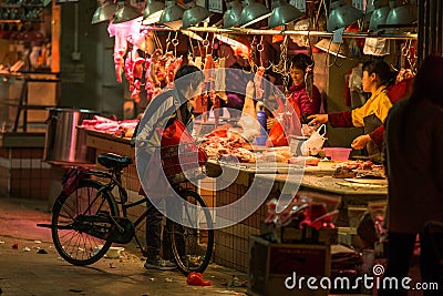 Food markets in Guangzhou, China Editorial Stock Photo