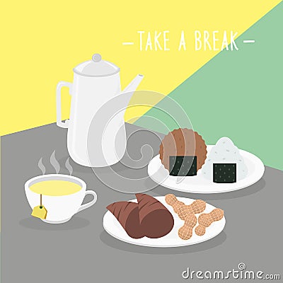 Food Meal Take A Break Dairy Cook Eat Drink Menu Restaurant Vector Vector Illustration