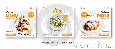 Food menu banner social media post Vector Illustration