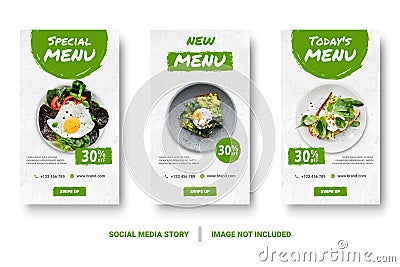 Food menu banner social media story Vector Illustration