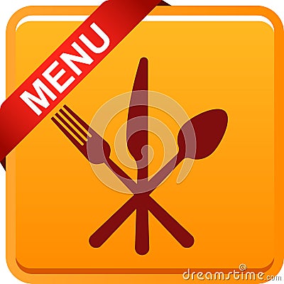 Food menu icon web button Vector Illustration