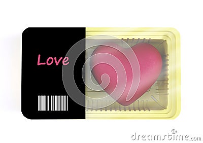 food packaging with heart cartoon inside Cartoon Illustration