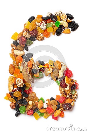 Food pattern made from nuts Stock Photo