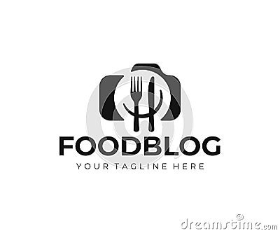 Food photographer logo design. Food shooting vector design Vector Illustration