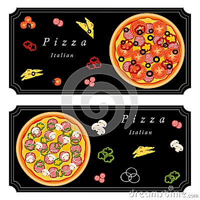 The food pizza Vector Illustration