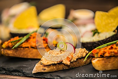 Food on a plate, on a wooden background Stock Photo