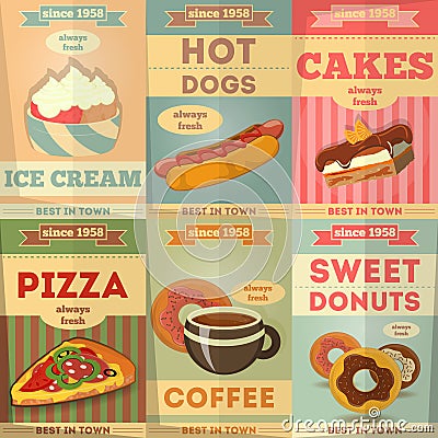 Food Posters Vector Illustration