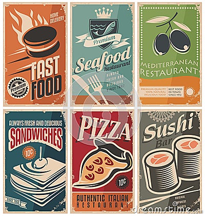 Food posters Vector Illustration