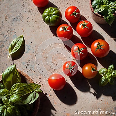 Food preparation, fresh vegetarian ingredients for italian meal Stock Photo