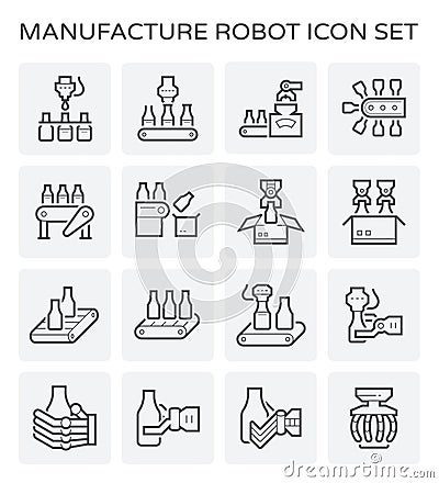 Food processing and bottle icon set Vector Illustration