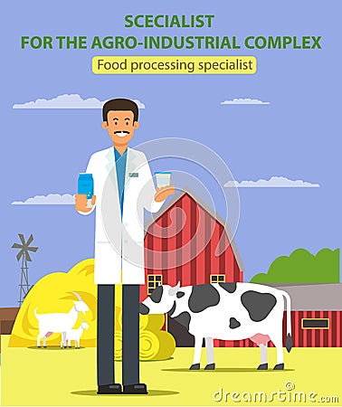 Argo-Industrial Complex Food Processing Spesialist Vector Illustration