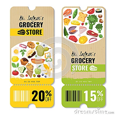 Food products vertical banners Vector Illustration