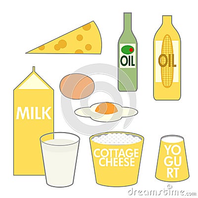 Food Pyramid Dairy Oil Foods Stock Photo