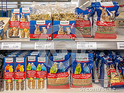 Food for rabbits and guinea pigs and canary birds Editorial Stock Photo