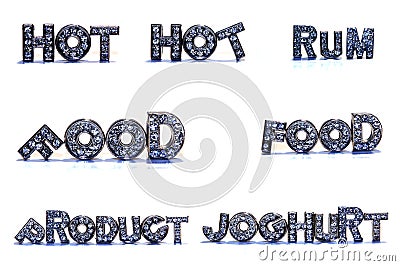 FOOD related words on white background Stock Photo
