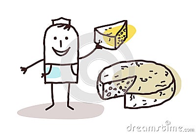 Food retailer - cheese Vector Illustration