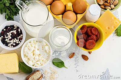 Food rich of calcium Stock Photo