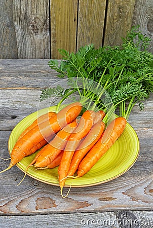 Carrot vegetable wood wooden background farm agriculture vegan Stock Photo