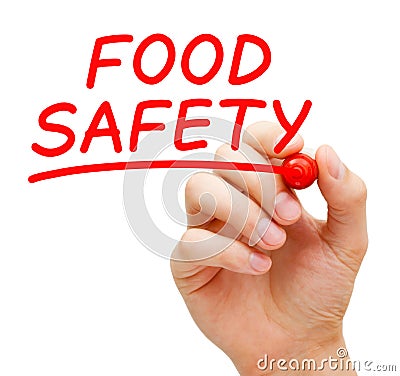 Food Safety Handwritten With Red Marker Stock Photo